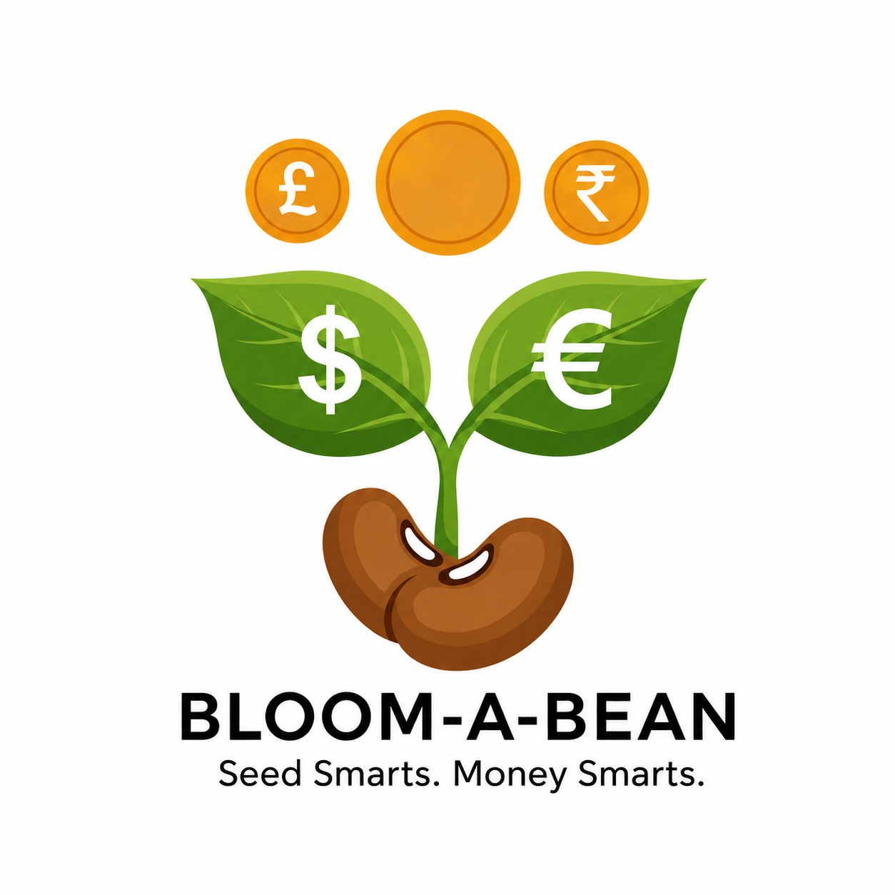 Bloom-a-Bean logo with a blank central gold coin