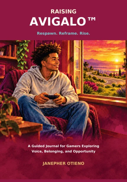 Raising AVIGALO front cover showing a gamer beside an open window and a broad winding road
